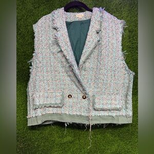 POL Aqua Multicolored Vest NWOT